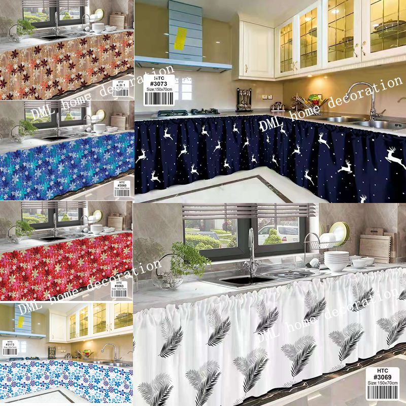 DML New Kitchen Sink Curtain Short kurtina 150*70cm Lababo Curtain Wide
