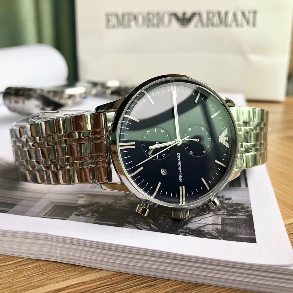 stainless steel armani watch