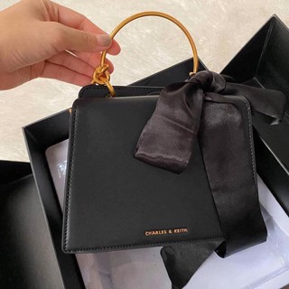  Charles  and Keith  Fur Limited Edition Velvet Bow Detail 