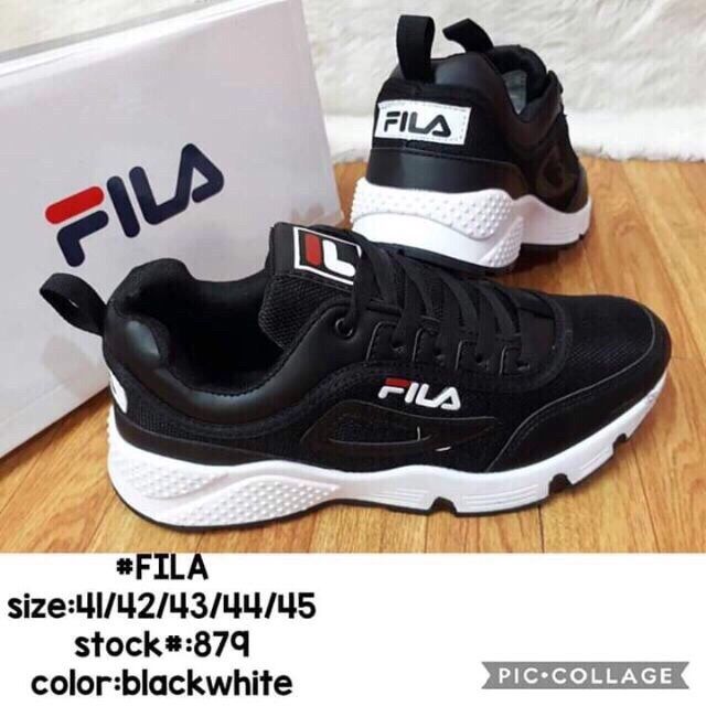 Fila men's shoes black and white | Shopee Philippines