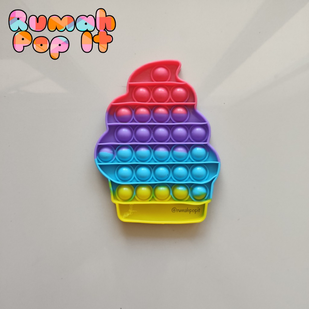 Pop It Fidget Toys CUPCAKE RAINBOW / Fidget Pop It Squishy / Pop It