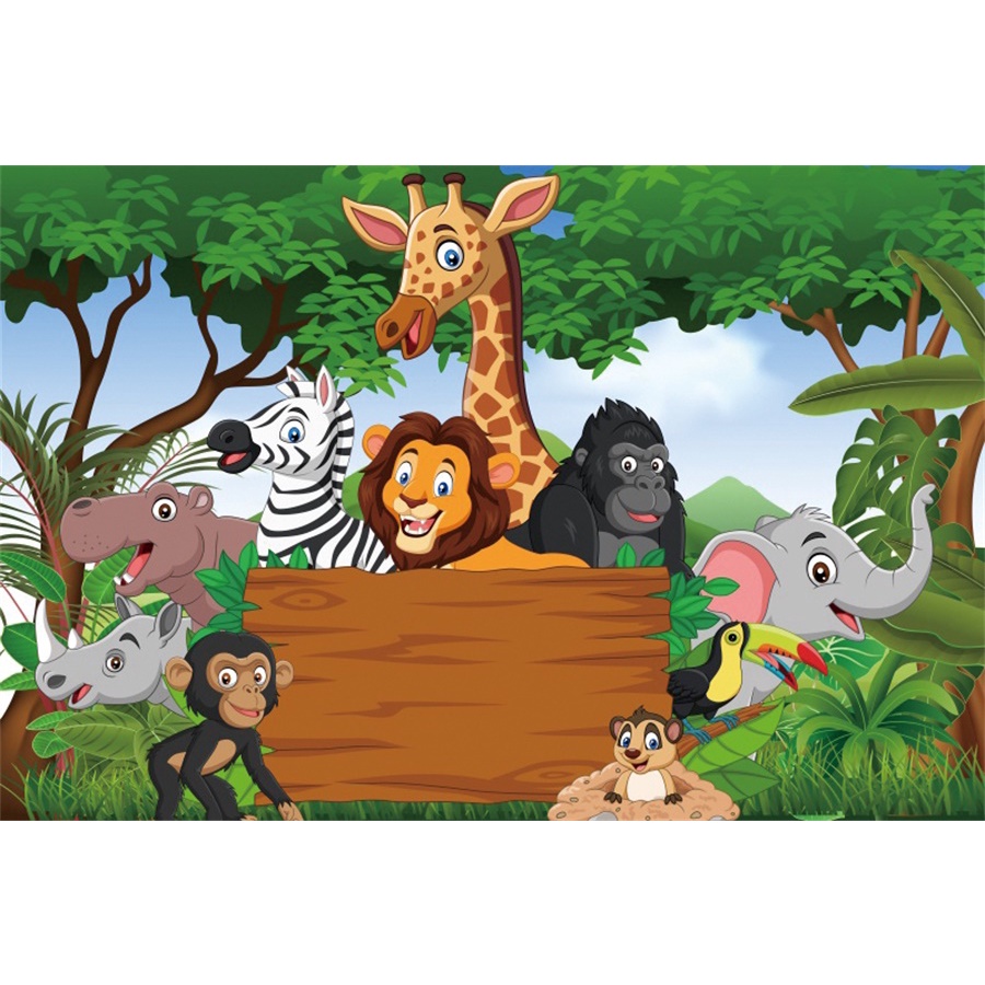 Jungle Safari Birthday Party Animal Baby Personalized Child Poster Photo  Background Photography Back | Shopee Philippines