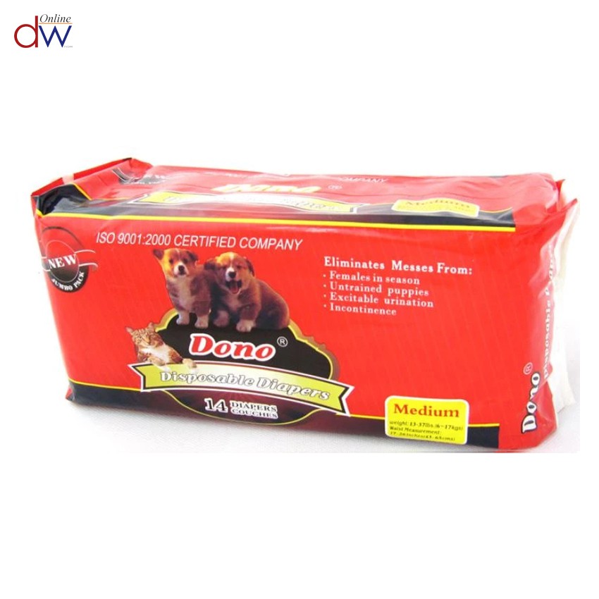 Dono Female Disposable Diapers 14 Couches Dog Diaper (Medium) Shopee