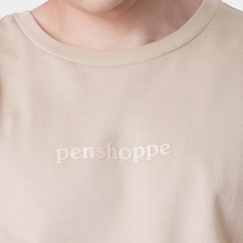 Penshoppe Relaxed Fit T-Shirt With Penshoppe Taping For Men (Tan)