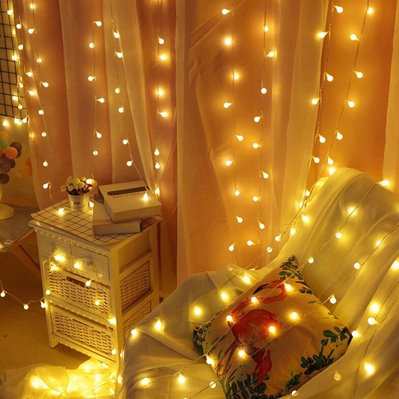 [Ready Stock] [Ready Stock] Christmas 10 LED String Round Ball Blubs Party Lamp Fairy Lights