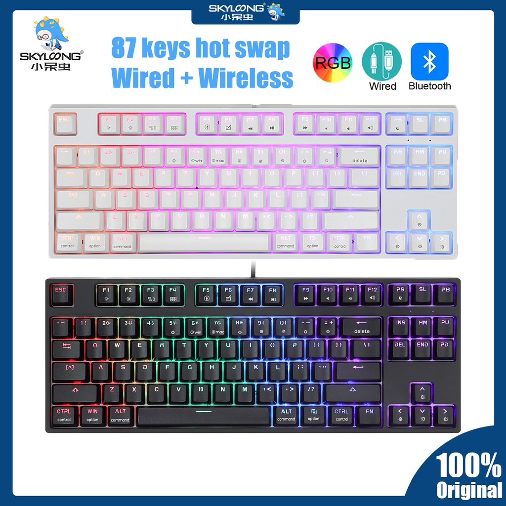 【SKYLOONG】 Mechanical Keyboard 87 Keys RGB PBT Keycaps Gateron Optical