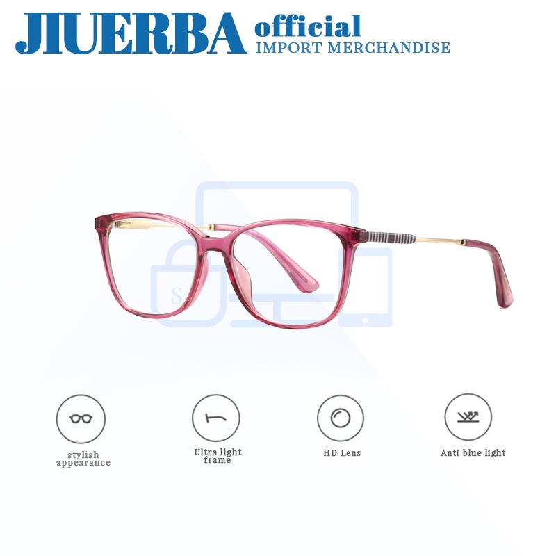 JIUERBA Eyewear Cat Eye Myopia Eyeglasses Frame Western Style Anti Blue