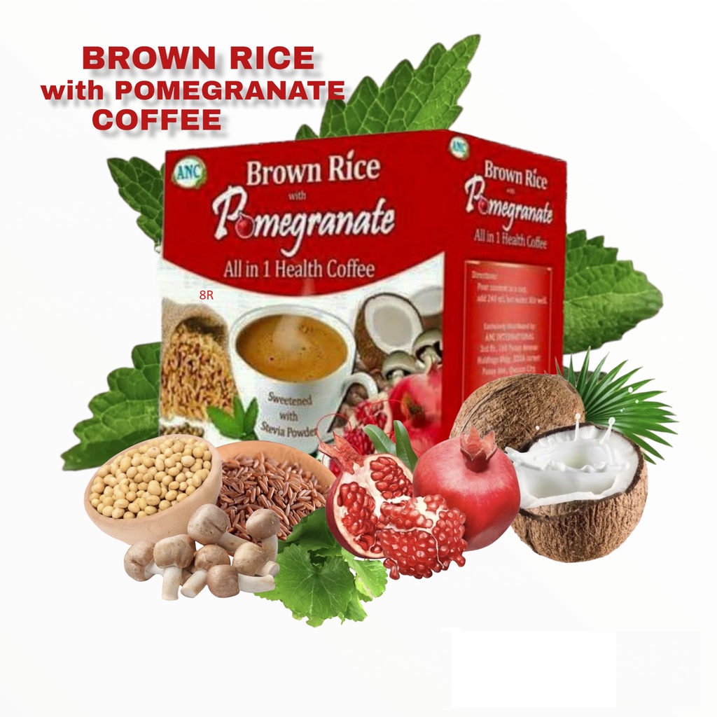 Original 12 Sachet Brown Rice Coffee Plus Pomegranate Organic Coffee