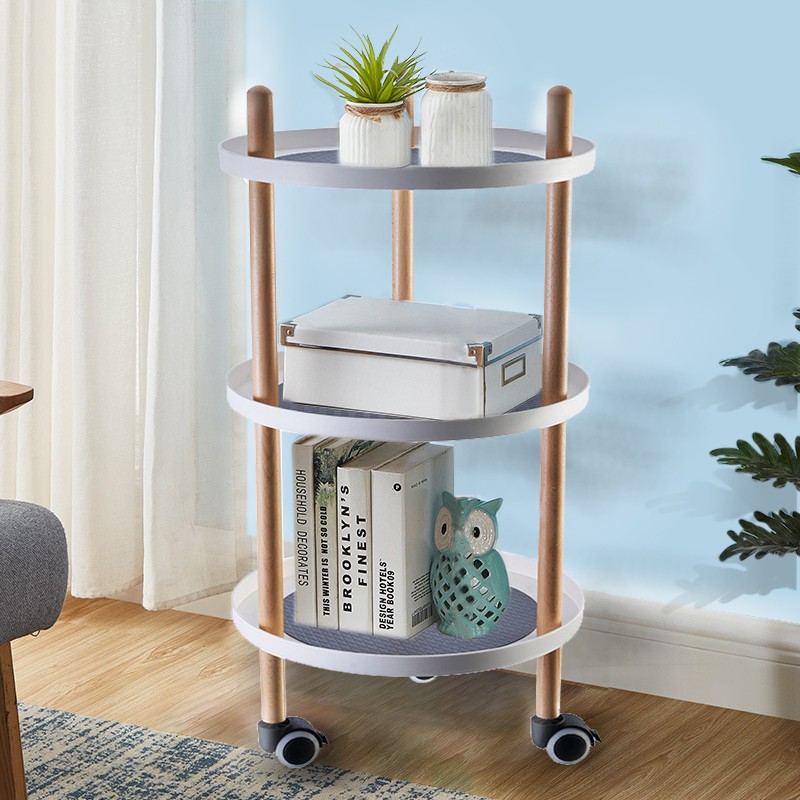 Dailyhome Nordic Round Utility Rolling Cart Side Table Storage Rack Organizer Trolley Shopee Philippines
