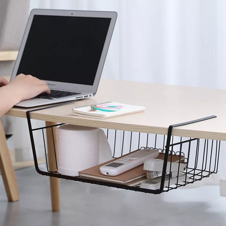 Home Office Desk Wire Organizer Under Table Storage Rack Cable Rack