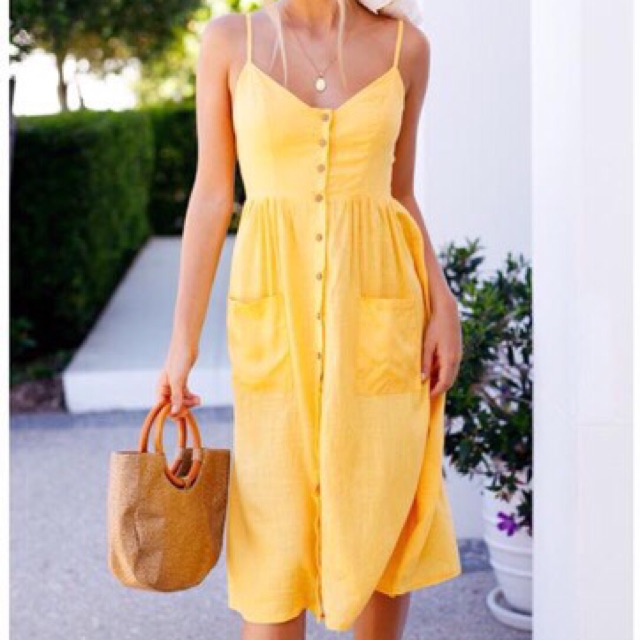 plain yellow dress