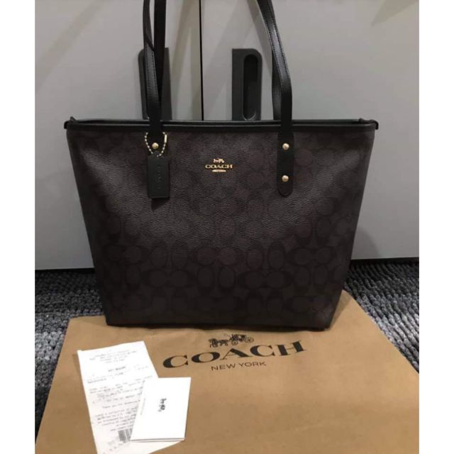 coach city zip tote bag