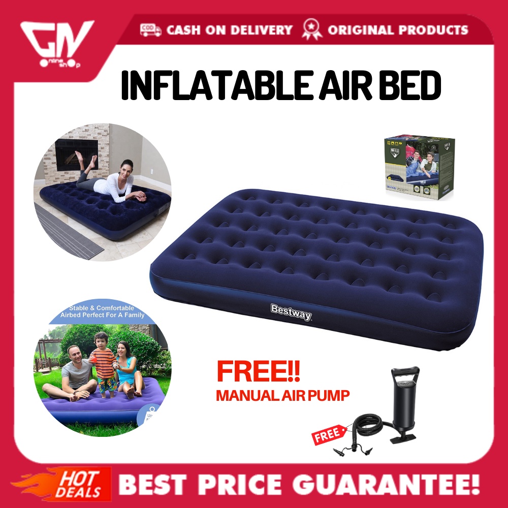 Inflatable Air Bed Single/Double/King Size with Manual Air Pump