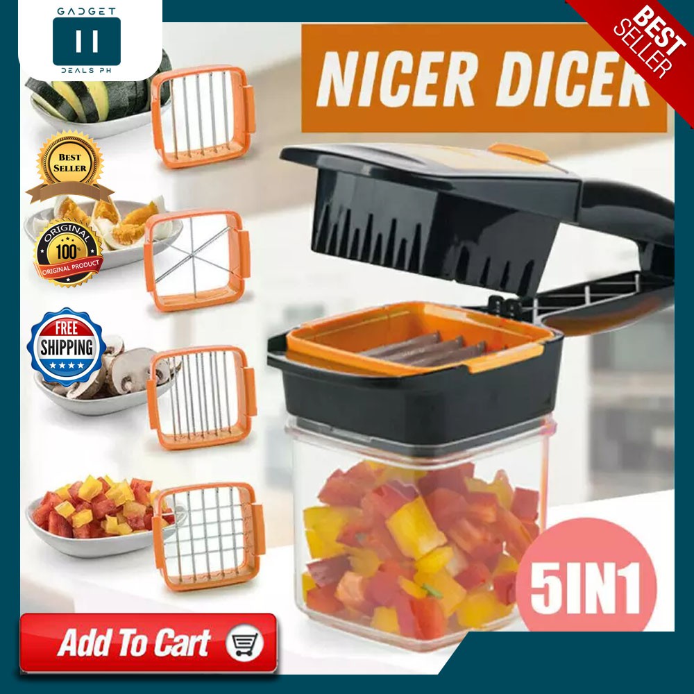 Fabel gebouw modus 5 in 1 Nicer Dicer Easy Fruit & Vegetable Cutter | Slices | Chops | Cubes |  Wedges ₱179