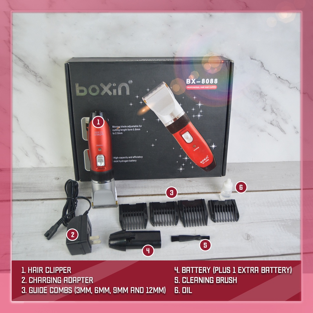 ORIGINAL BOXIN Professional Quiet Hair Clippers Cordless Rechargeable