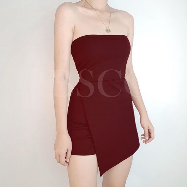 maroon romper dress