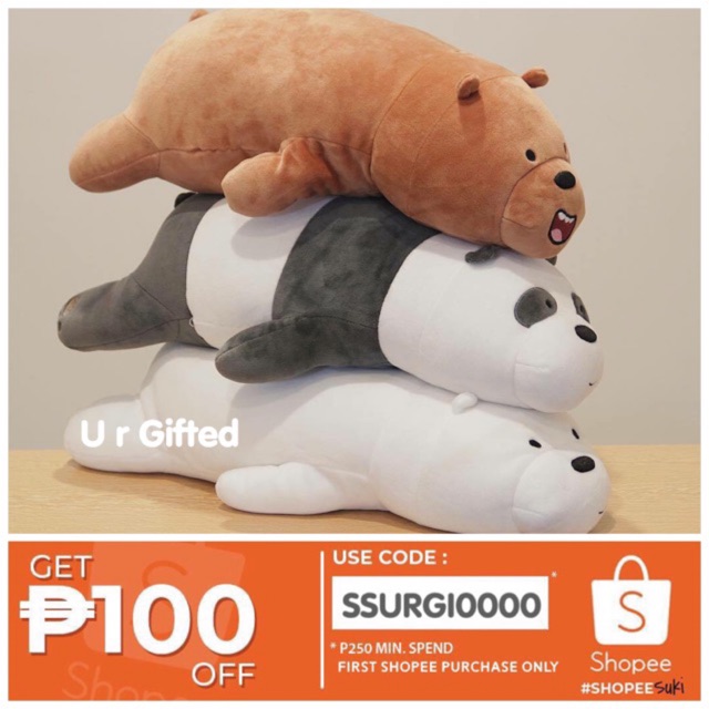 we bare bears stuffed toy miniso price
