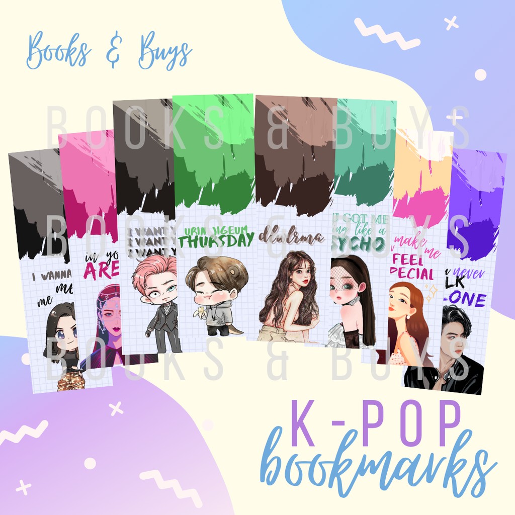 K Pop Bookmarks Set 1 Got7 Itzy Bts Twice Blackpink Red Velvet Iu Shopee Philippines