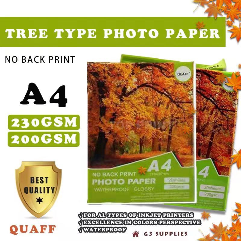 QUAFF Tree Type Glossy Photo Paper No Back Print A4 230gsm---20pcs/pack