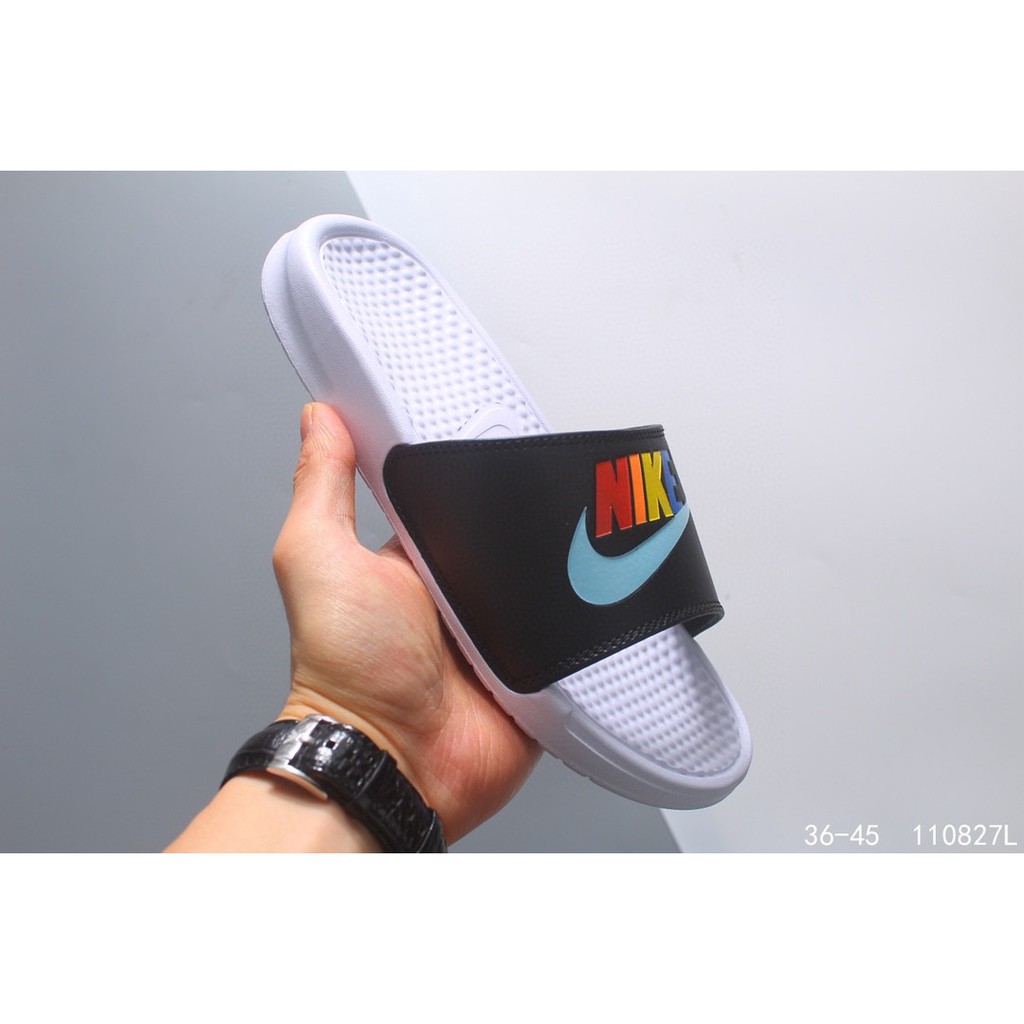 nike benassi rainbow slides