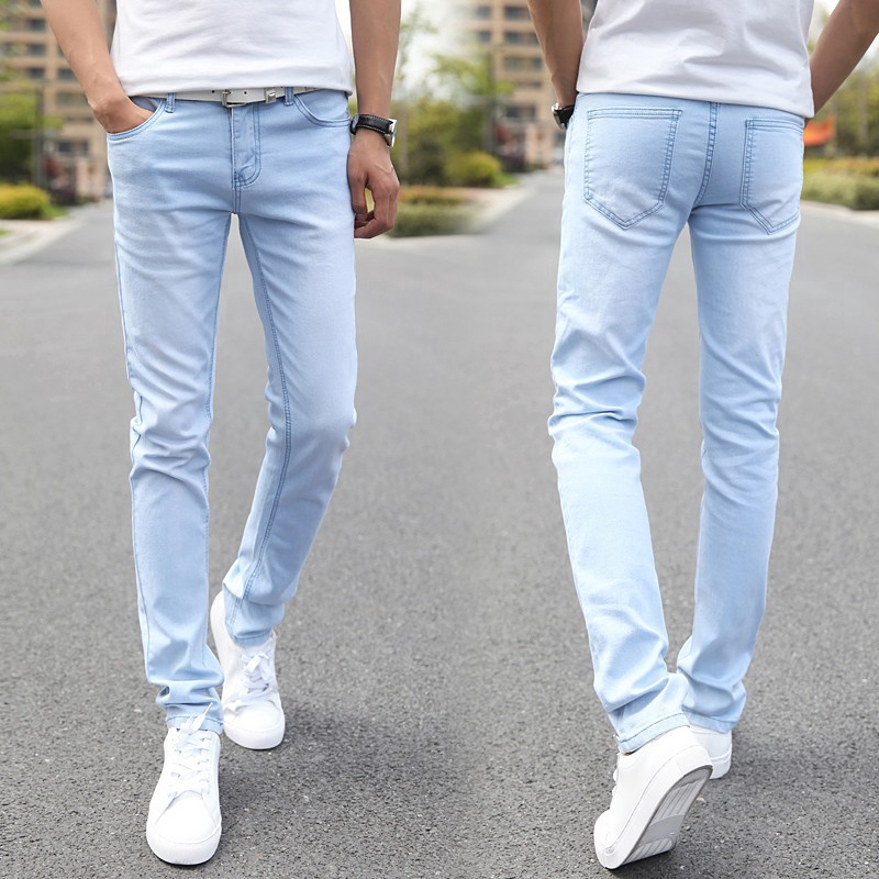 light blue maong pants