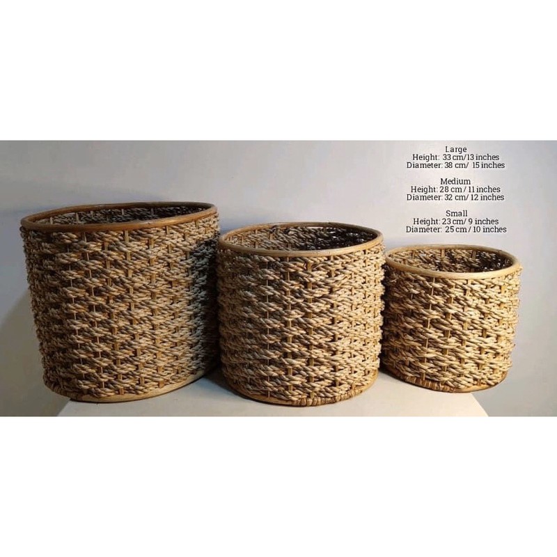 Buri planter basket mix with rattan materials planter baskets made in
