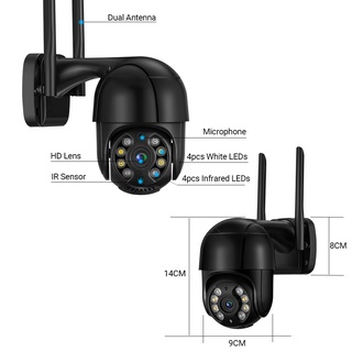 Hamrol All Black 8MP PTZ WIFI IP Camera Outdoor Auto Tracking Color Night Vision 5MP 5X Zoom CCTV Security Camera #8