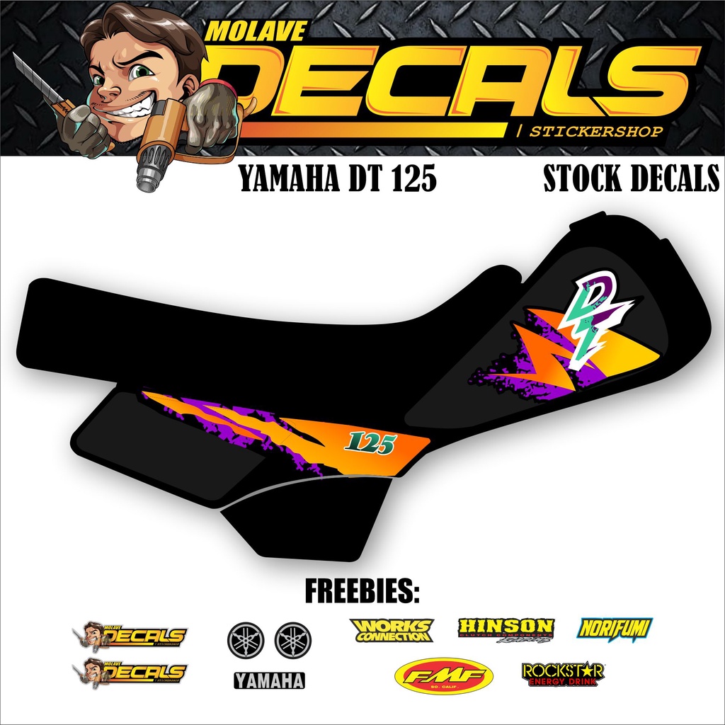 YAMAHA DT 125 STOCK DECALS HIGH QUALITY HD PRINT 001 Shopee