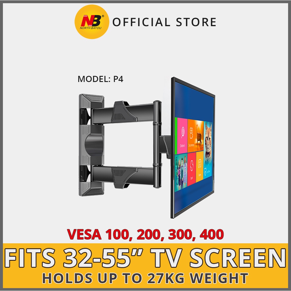 North Bayou TV Wall Cantilever Mount Bracket P4 Full Motion Shopee