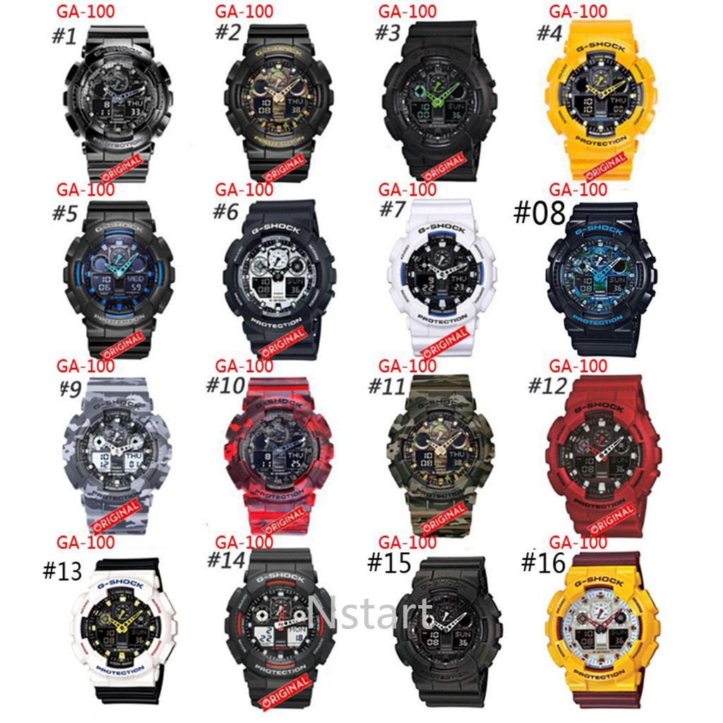 【】Ori casi0 G-Shock ga110 ga100 Baby G 110 sport quartz watch black green red
