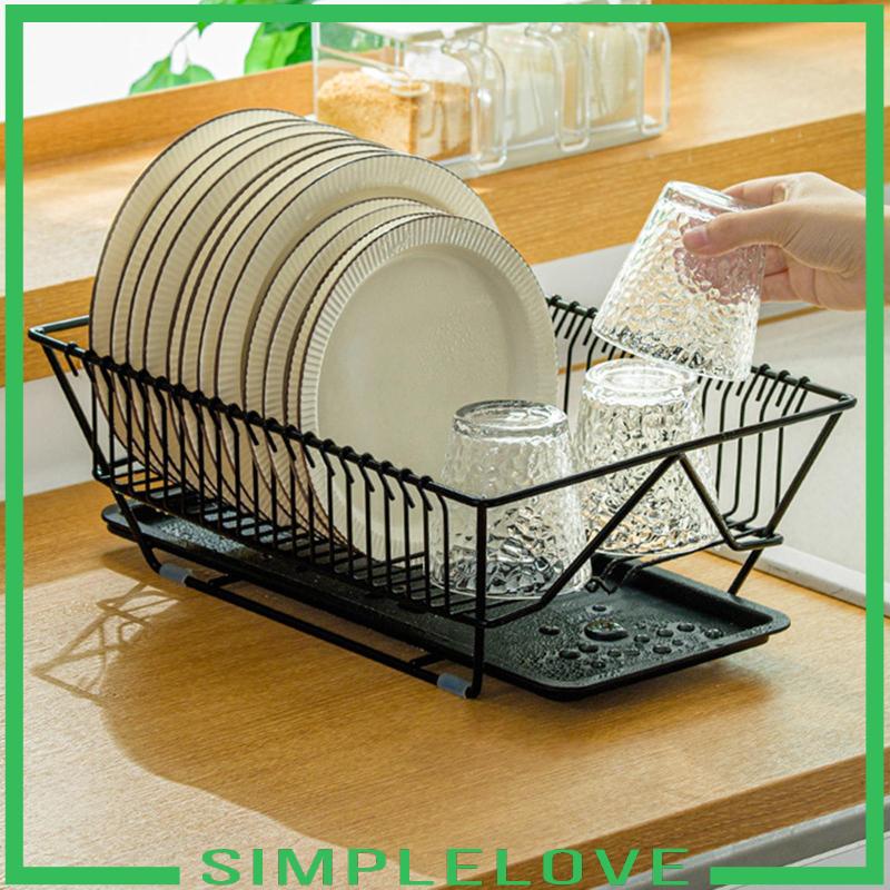 groceries[SIMPLELOVE] Dish Rack and Drainaboard Set SpaceSaving Dish Dryer Rack for Counter