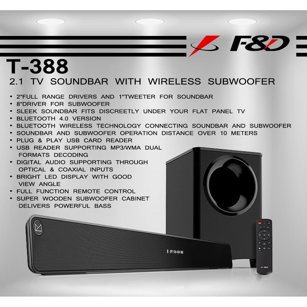 f&d sound bar t388