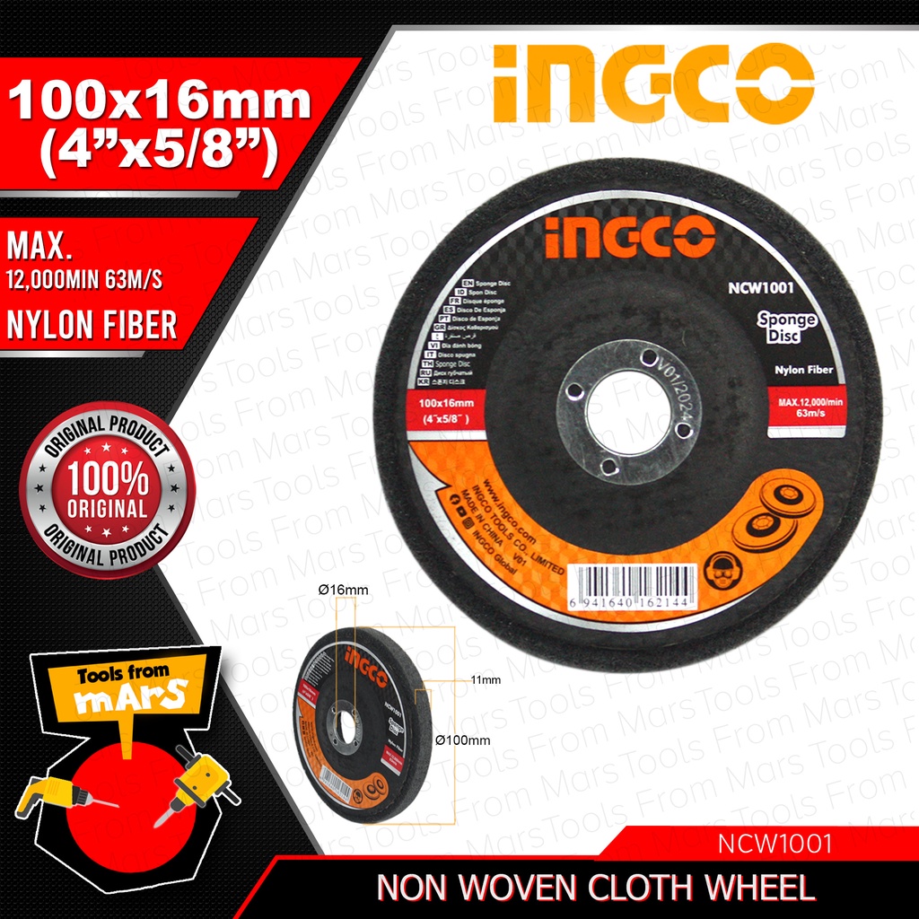Utoolmart Nylon Polishing Wheel, Polishing Fiber Wheel, Polishing Wheel, Sanding Disk, Buffing Disc Polishing, 2 Pack, Outer Diameter 3.9 Inches (100 Mm), Inner Diameter 0.6 Inches (16 Mm), Thickness