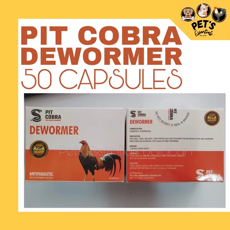 PIT COBRA Dewormer 50 capsules Levamisole + Albendazole Shopee