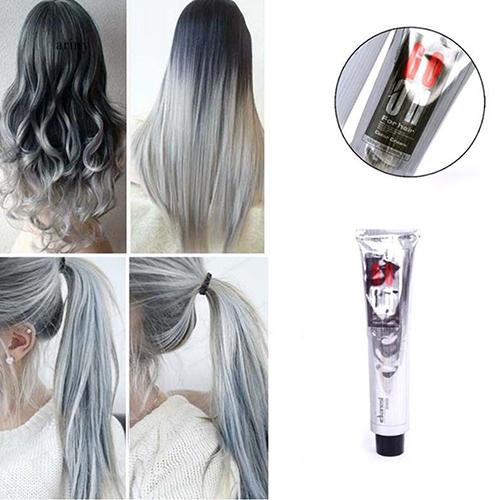 Men Women 100ml Permanent Natural Light Gray Color Granny Hair