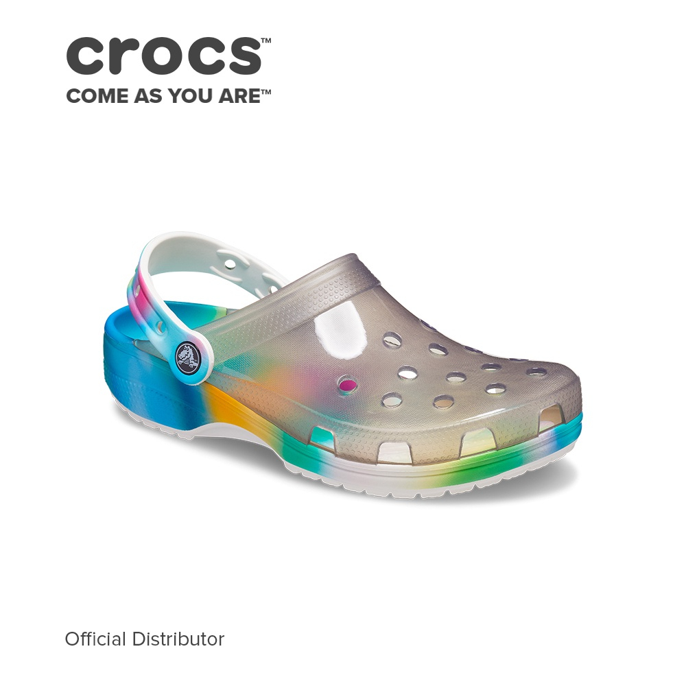 yellow translucent crocs