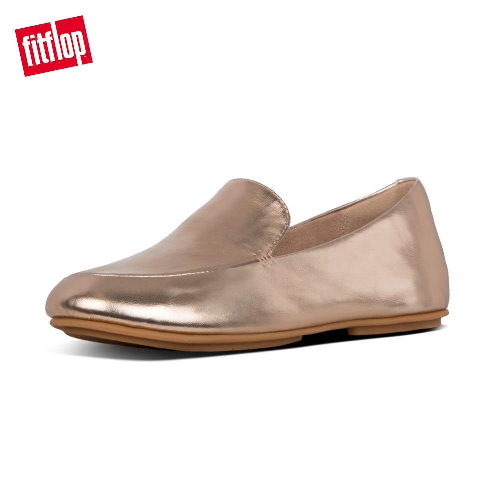 rose gold loafers womens