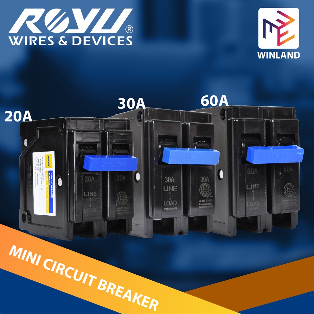 ROYU by Winland Electrical Mini Circuit Breaker 2060A Plugin Type