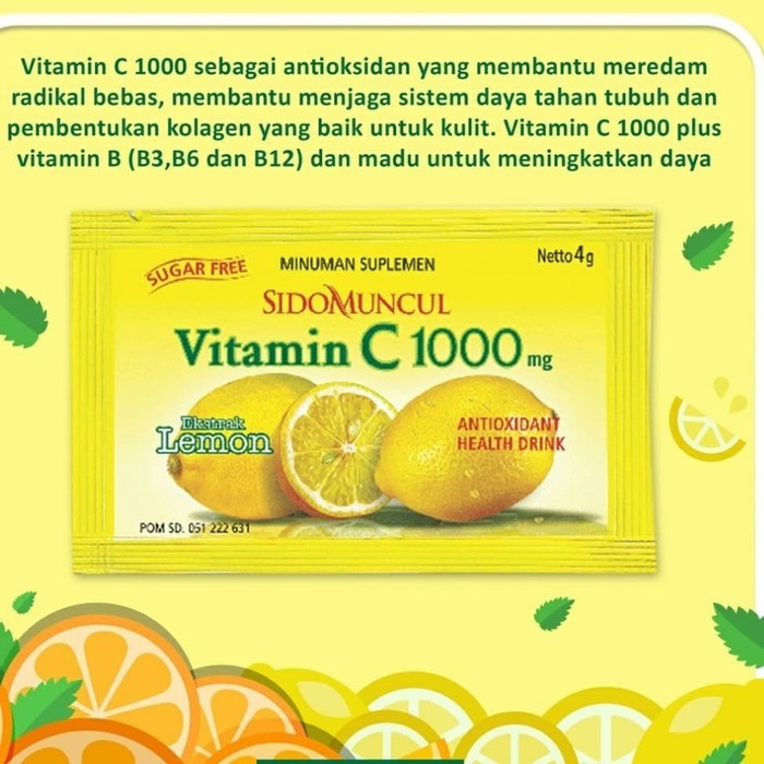 Antioxidant Health Drink Vitamin C Food Supplements 1000 Mg Sido Appears Lemon Powder Shopee Philippines