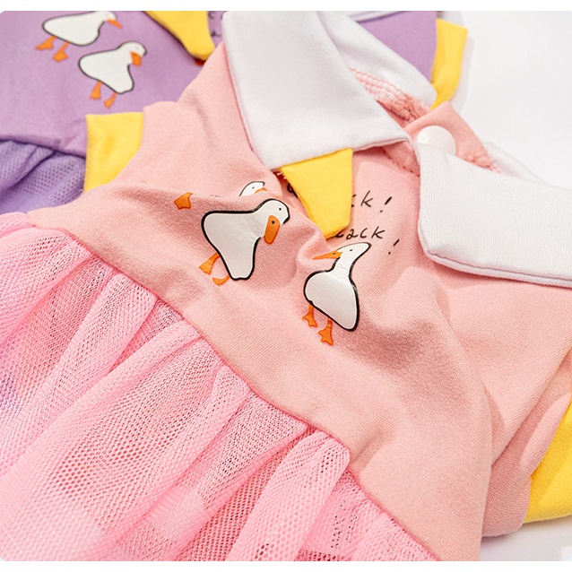 Cartoon Duck Printing Dog Princess Dress for Female Cute Puppy Skirt Cat Dresses Pet Clothes for Shih Tzu #7