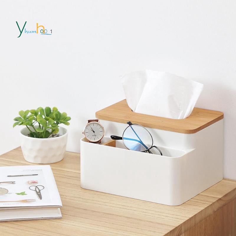 Wooden Container Towel Napkin Case Tissue Holder Desktop Organizer