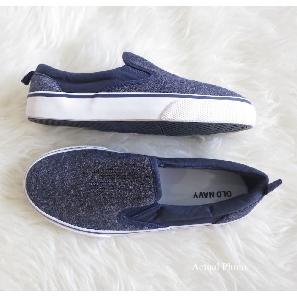 navy canvas slip on shoes