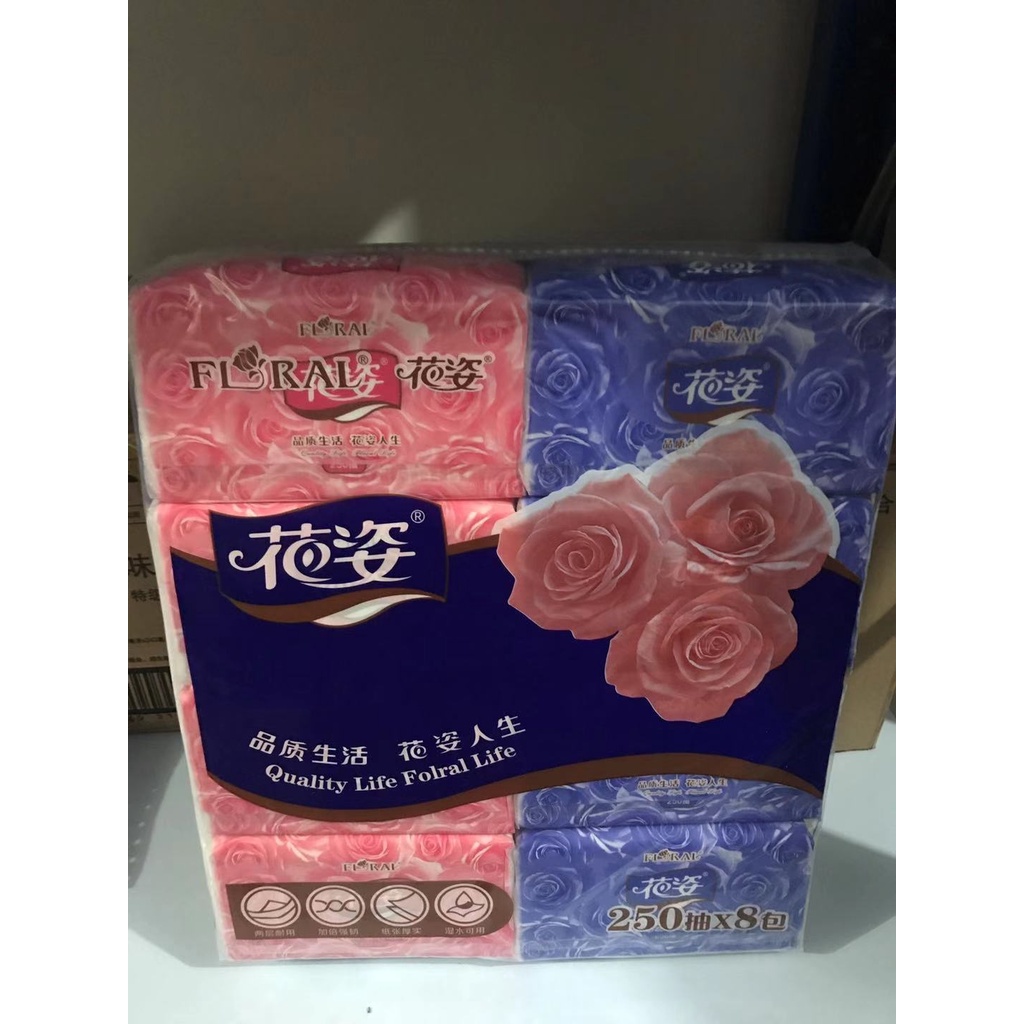 huazi Organic Facial Tissue Imported raw wood pulp big paper tissue