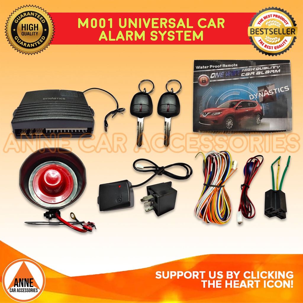 Mitsubishi Car Alarm Set with OEM Key negative & positive trigger Door Lock Security Alarm for