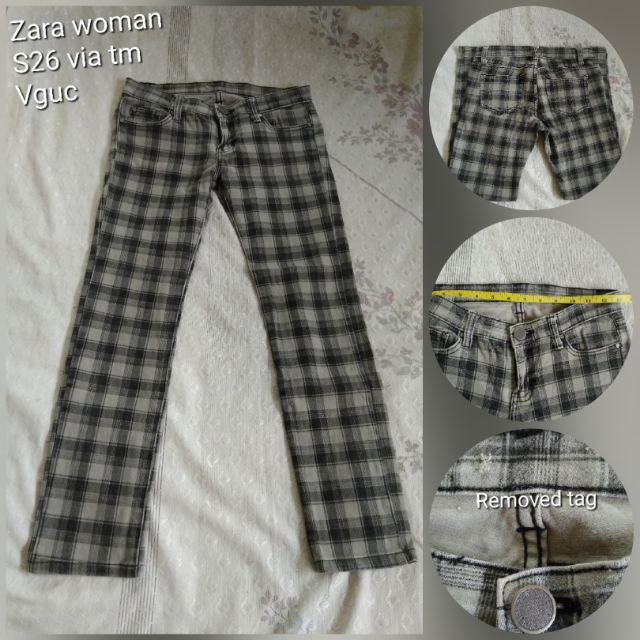 zara women's plaid pants