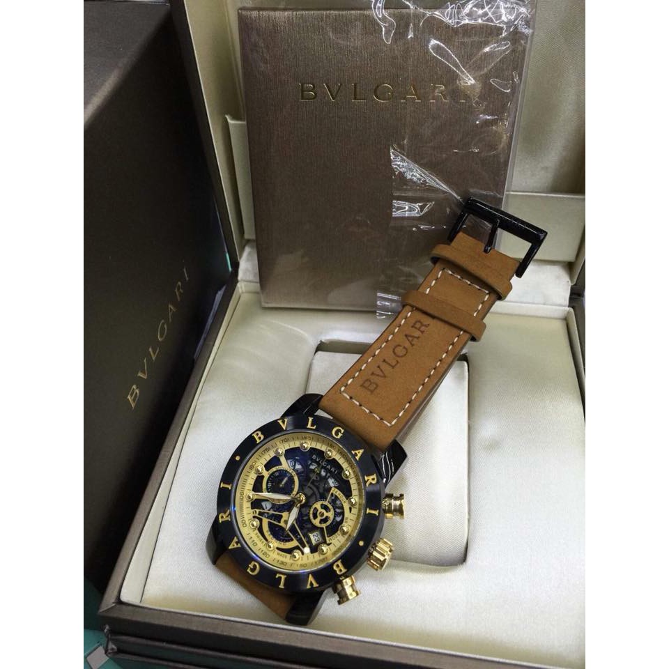 bvlgari leather watch strap