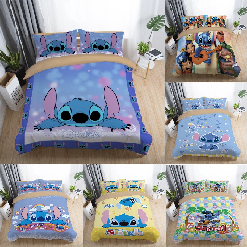 Cartoon Stitch Anime Bedding Set Duvet Cover Pillowcase Set