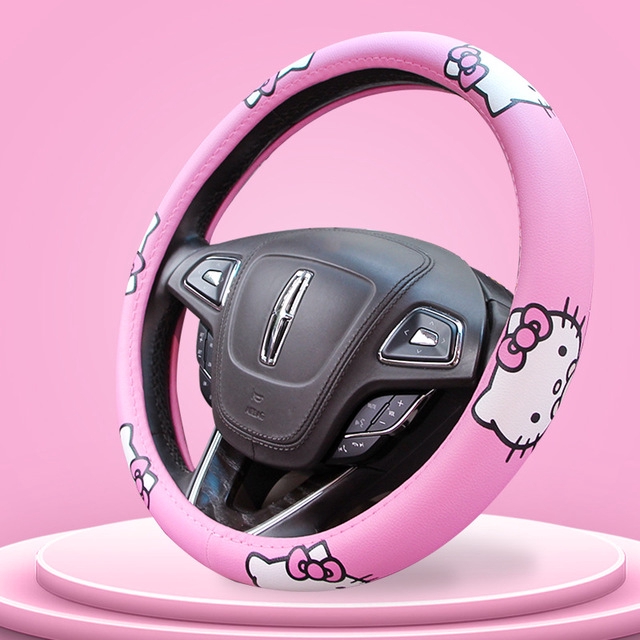 Hello Kitty Cartoon Steering Wheel Cover Automotive Interior