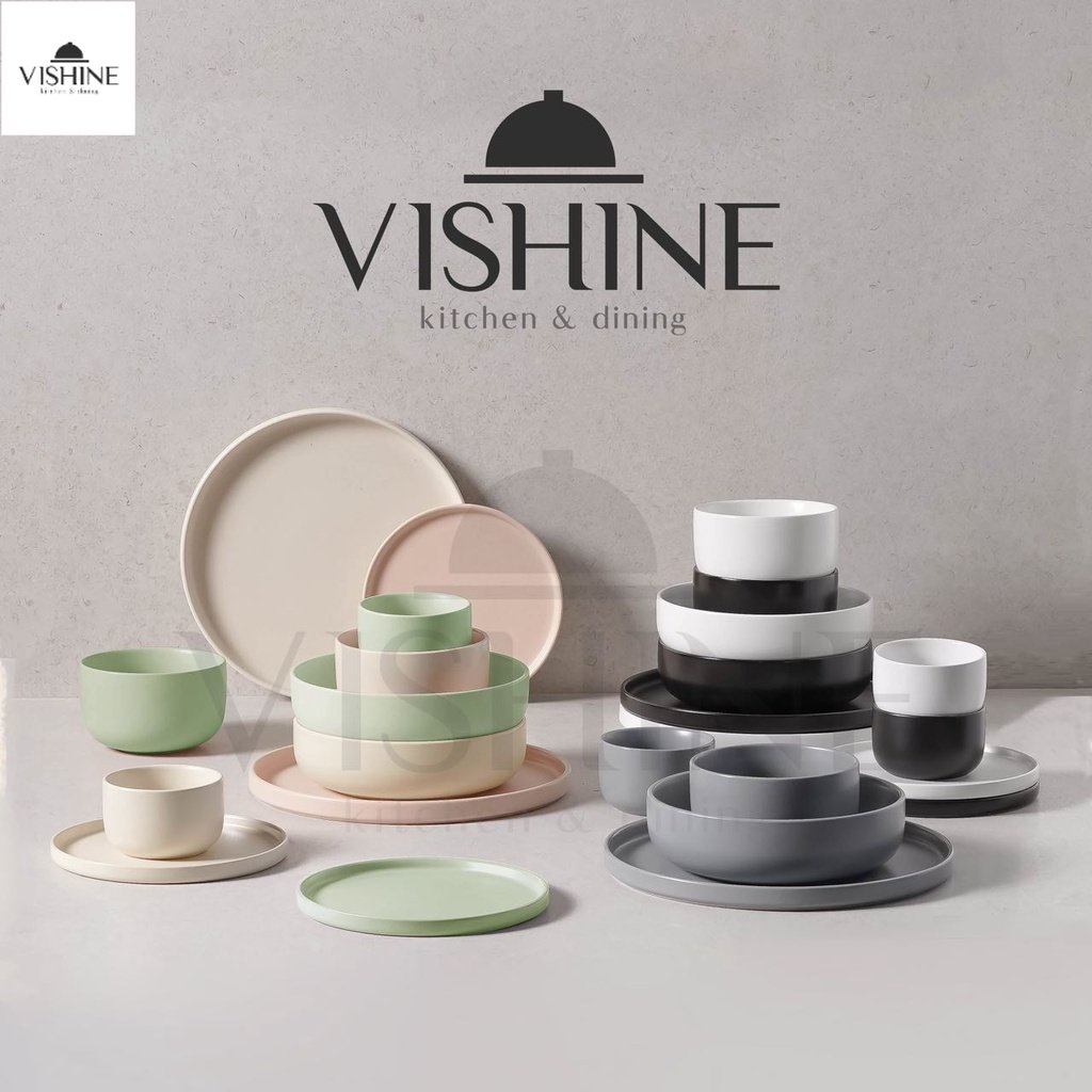 Ceramic Dinner Plate NetRed Japanese Stoneware Sesame Glaze Tableware