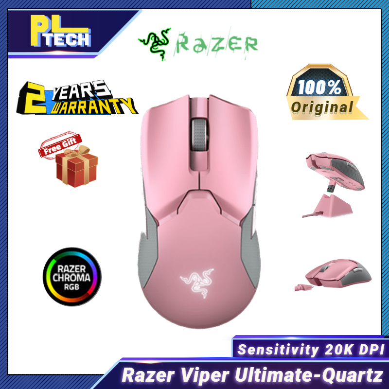 100 Original Razer Viper Ultimate Quartz Ambidextrous Gaming Mouse With Razer Hyperspeed Wireless Shopee Philippines